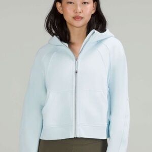 Lululemon Light Blue Cropped Scuba Zip Up